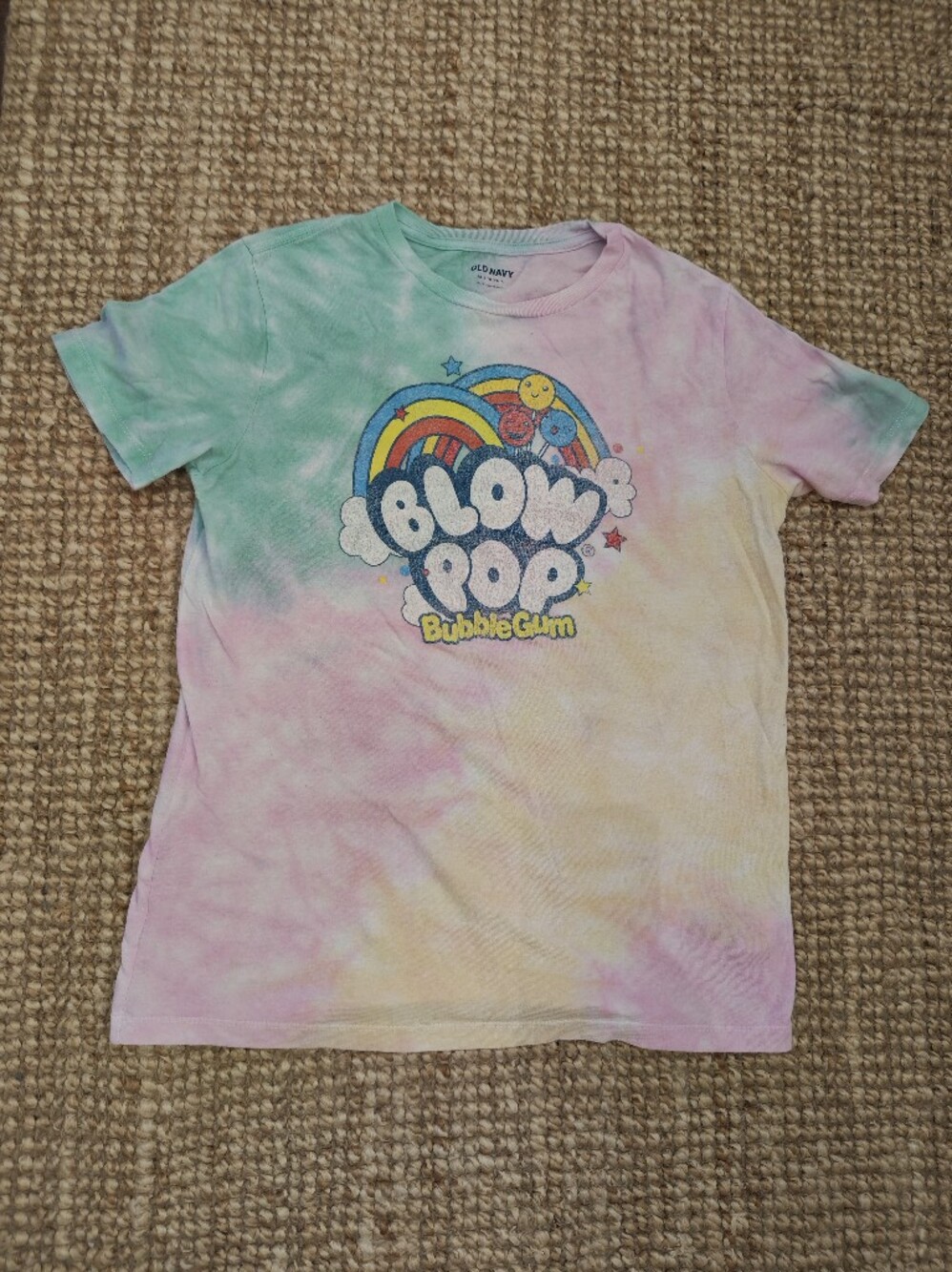 Old Navy Tie-Dye 'Blow Pop' Bubble Gum Graphic Tee - Pink, Green, Yellow